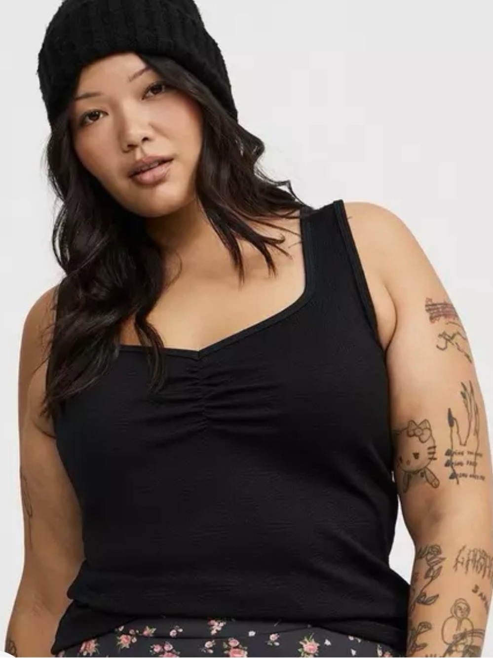 Torrid Black Jacquard Textured Sweetheart Tank Top Size 2X